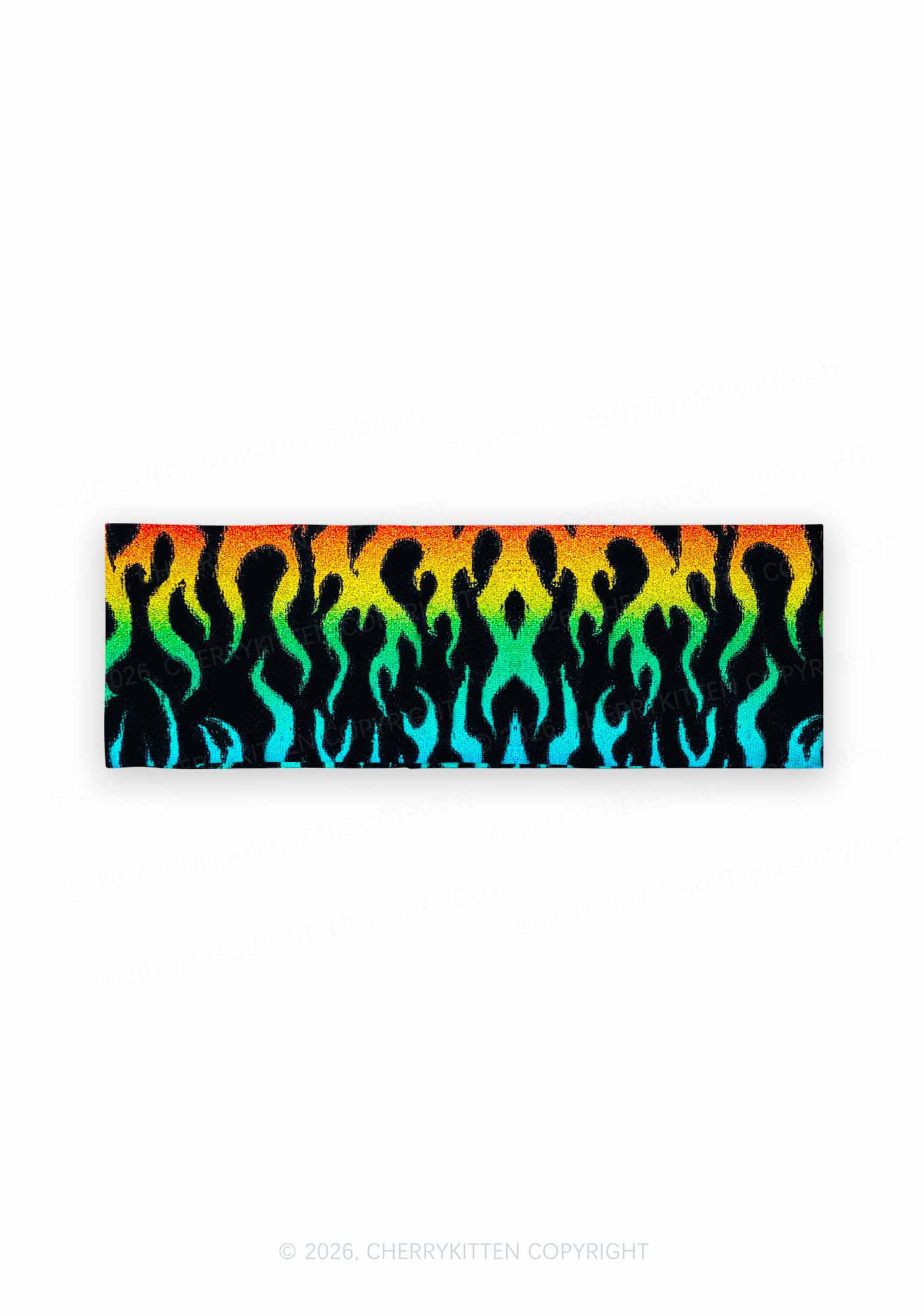 Rainbow Flame Pride Y2K Print Headband Cherrykitten