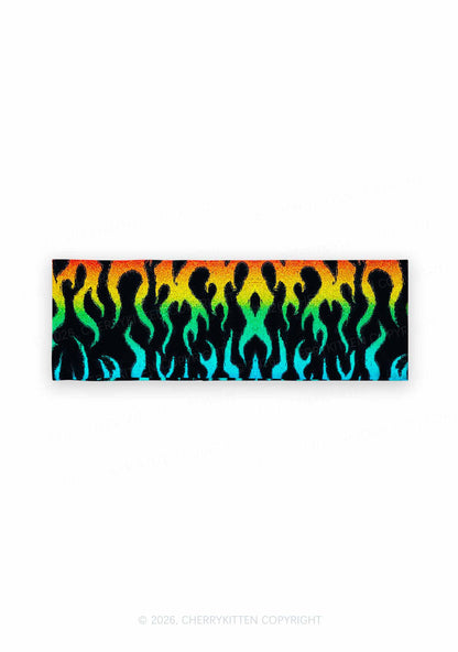 Rainbow Flame Pride Y2K Print Headband Cherrykitten