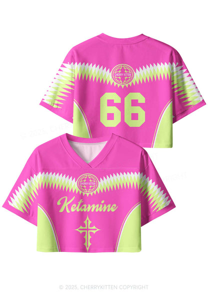 Custom Cyber Pink Ketamxxe Cross Y2K Crop Sport Jersey Shirts Cherrykitten