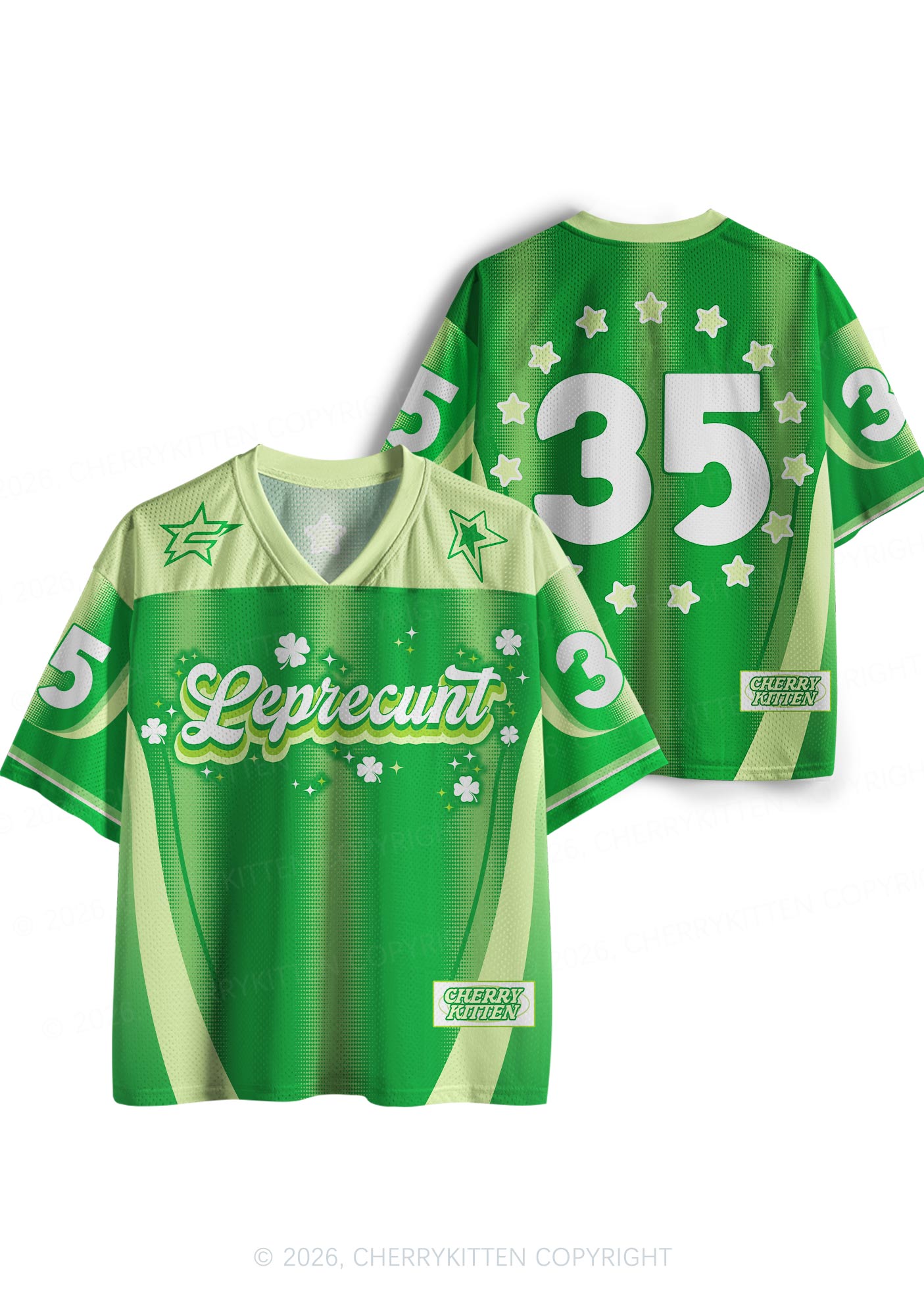 Custom Shamrock Leprecxxt St Patricks Y2K Sport Jersey Shirts Cherrykitten