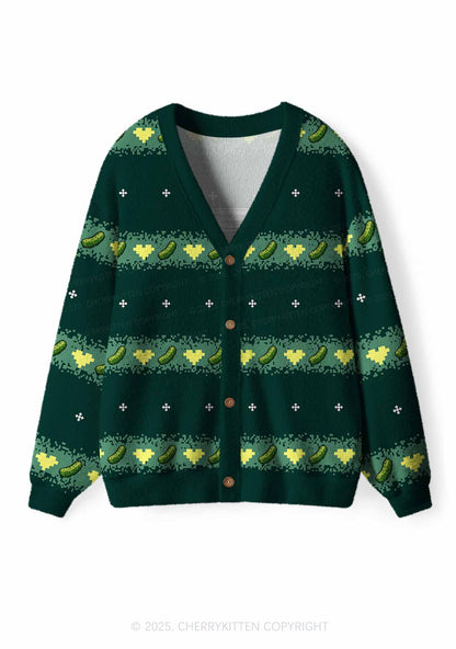 Pickle Slxt Y2K Christmas Cardigan Knit Sweatshirt Cherrykitten
