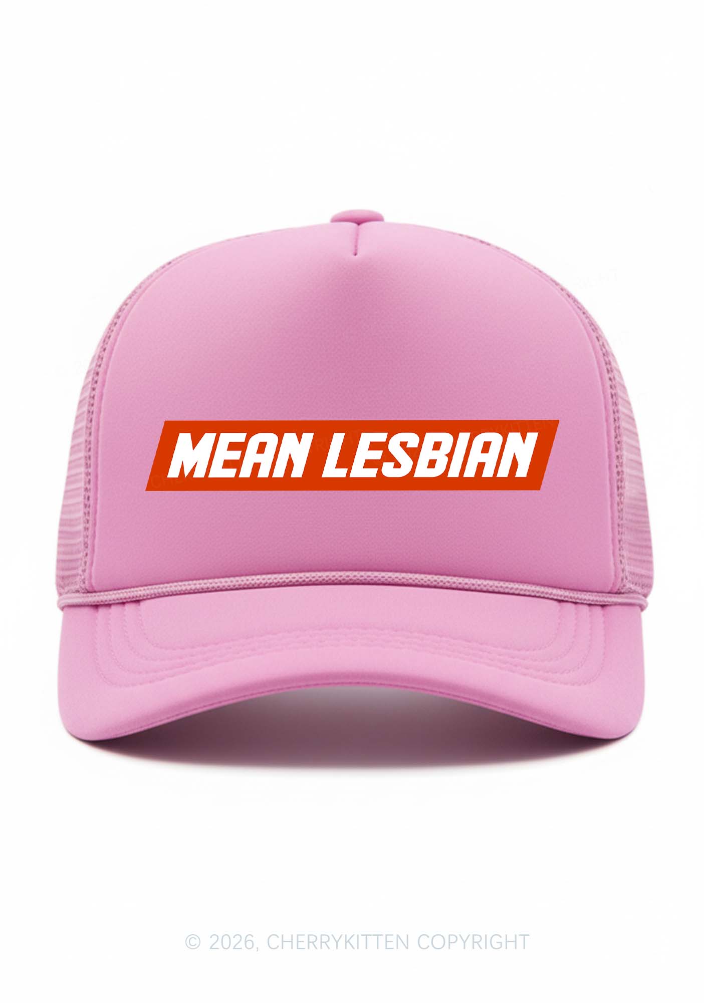 Mean Lesbian Pride Y2K Trucker Hat Cherrykitten