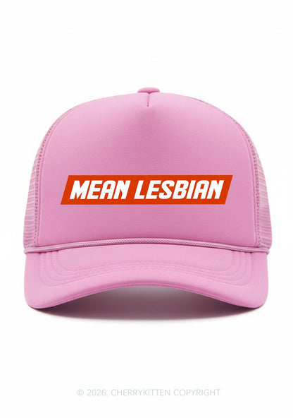 Mean Lesbian Pride Y2K Trucker Hat Cherrykitten