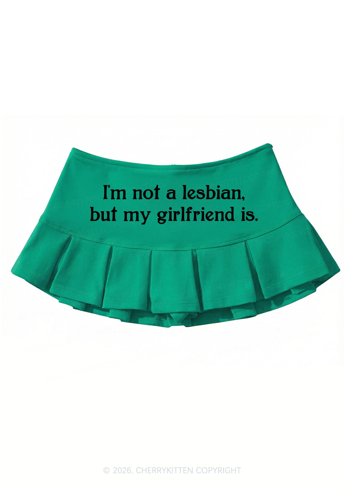 Im Not A Lesbian Pride Y2K Mini Pleated Skirts Cherrykitten