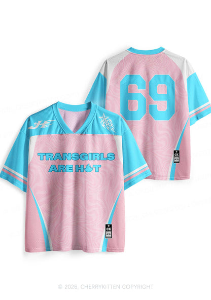 Transgirls Are Hot Pride Y2K Sport Jersey Shirts Cherrykitten