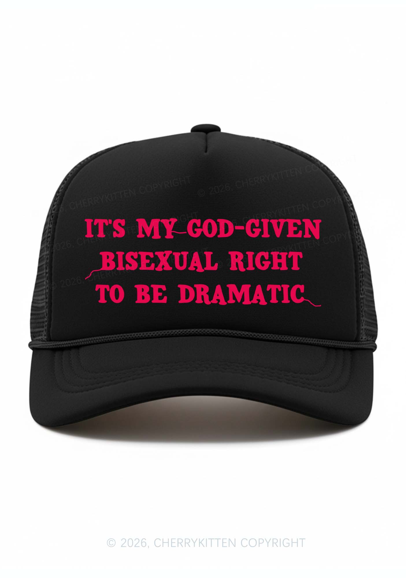 God Given Bisexual Right Pride Y2K Trucker Hat Cherrykitten