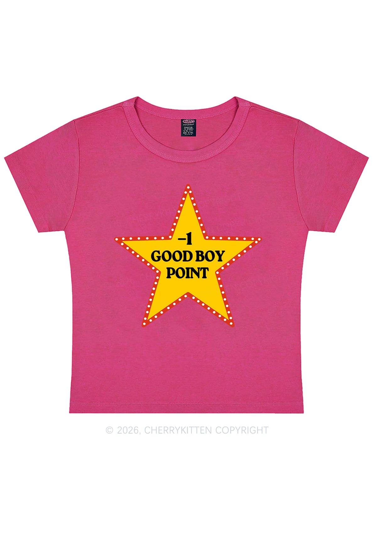 Minus One Good Boy Point Y2K Baby Tee Cherrykitten