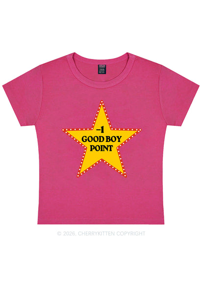 Minus One Good Boy Point Y2K Baby Tee Cherrykitten