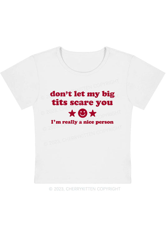 Don't Let My Big Txts Scare You Y2K Baby Tee Cherrykitten