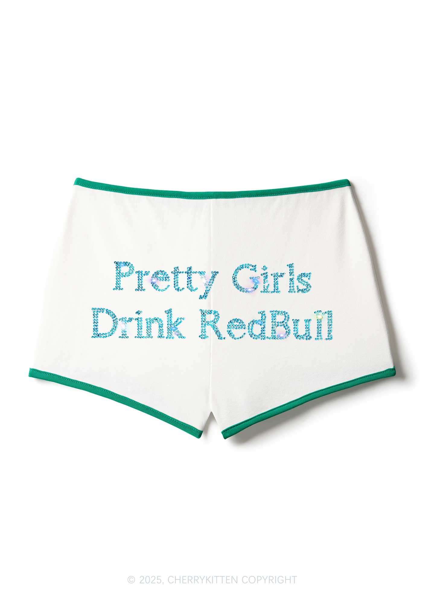 Rhinestone Pretty Girls Drink Red Y2K Booty Shorts Cherrykitten