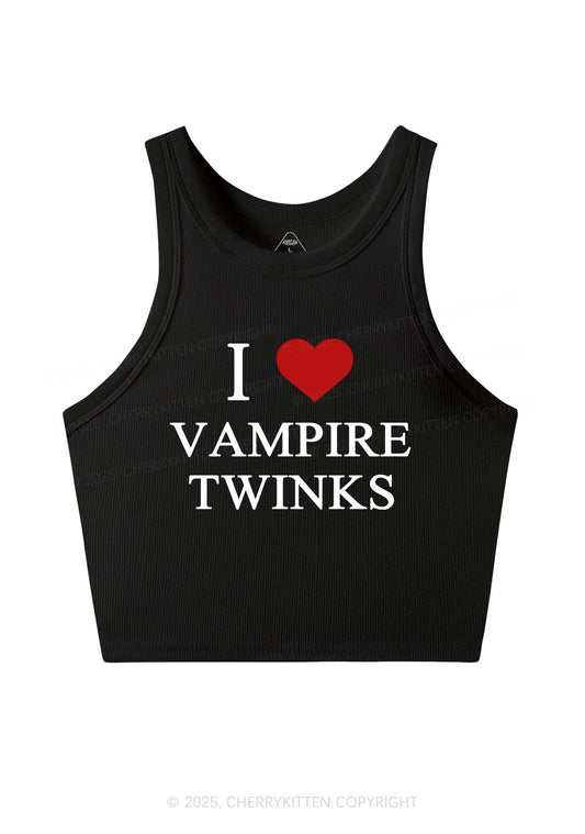 I Love Vampire Twinks Y2K Crop Tank Top Cherrykitten