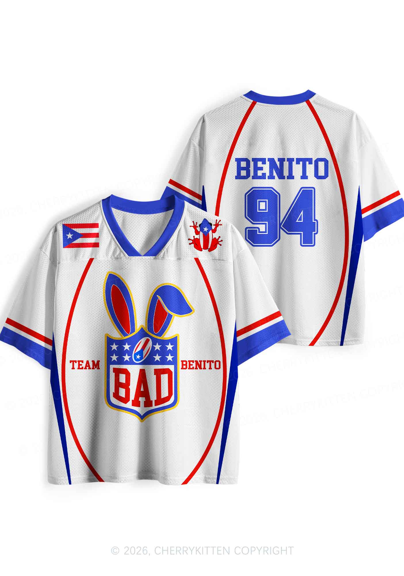 White Football Bunny Y2K Sport Jersey Shirts Cherrykitten