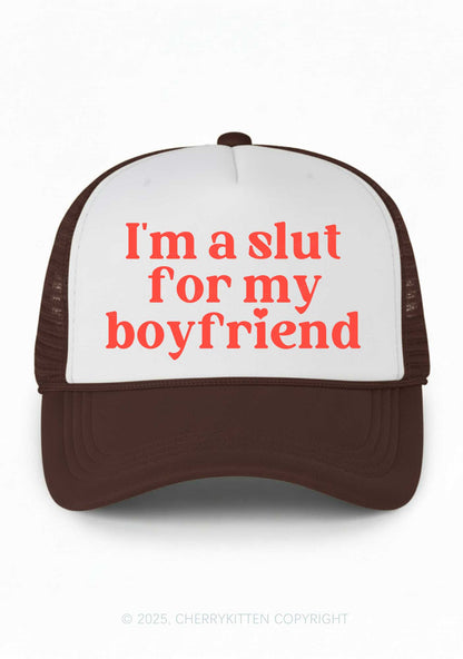 Slxt For My BF Valentine's Day Y2K Colorblock Trucker Hat Cherrykitten