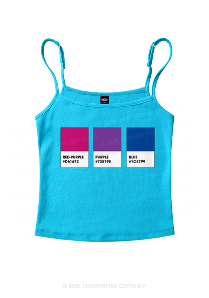 Bisexual Flag Colors Pride Y2K Spaghetti Strap Cami Cherrykitten
