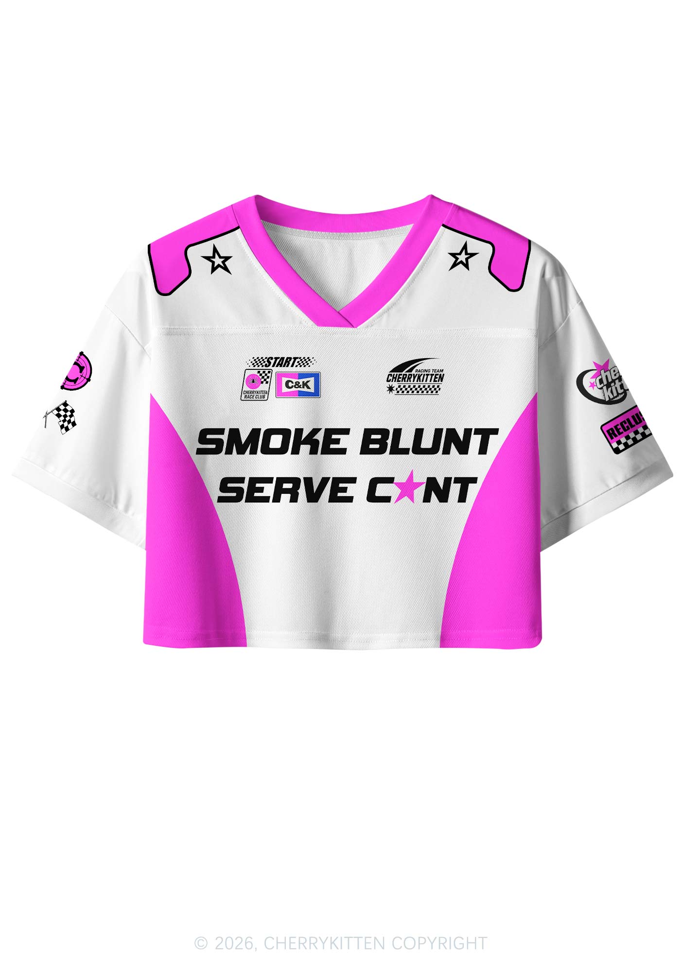 Smoke Blunt Serve Cxxt Y2K Crop Sport Jersey Shirts Cherrykitten
