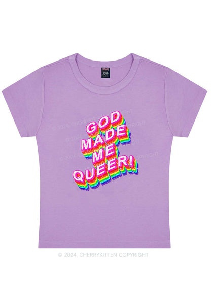 God Made Me Queer Y2K Baby Tee Cherrykitten