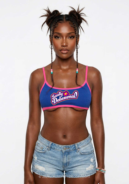 Totally Delusional Y2K Super Crop Cami Cherrykitten