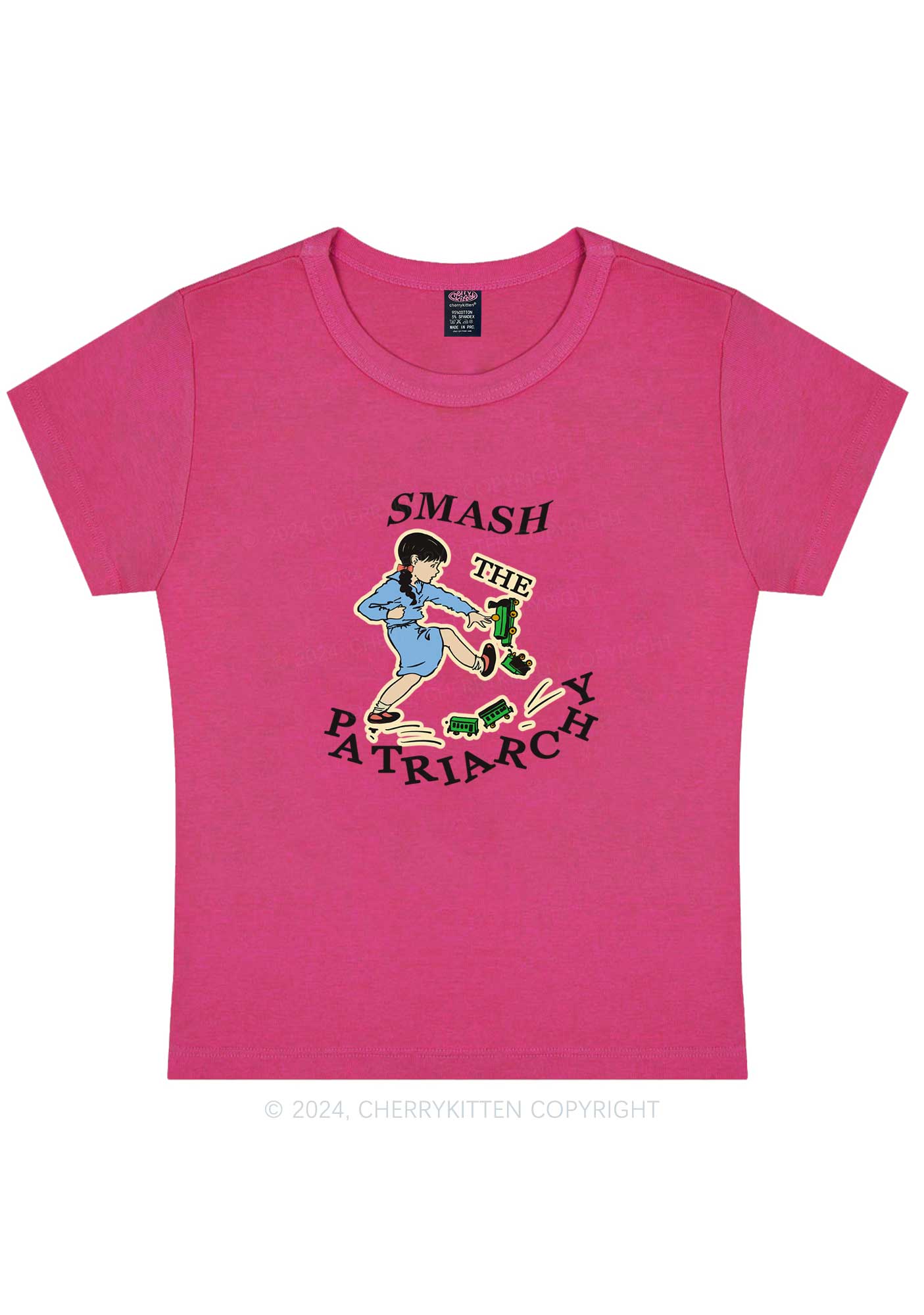 Smash The Patriarchy Y2K Baby Tee Cherrykitten