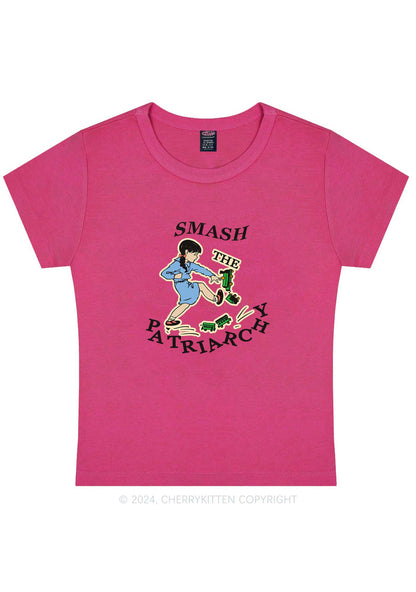 Smash The Patriarchy Y2K Baby Tee Cherrykitten
