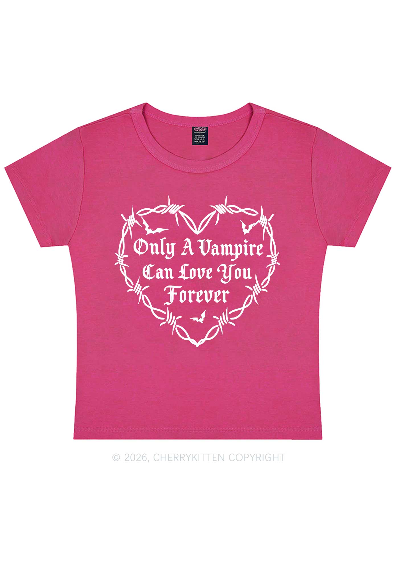 Halloween Vampire Love You Forever Y2K Baby Tee Cherrykitten