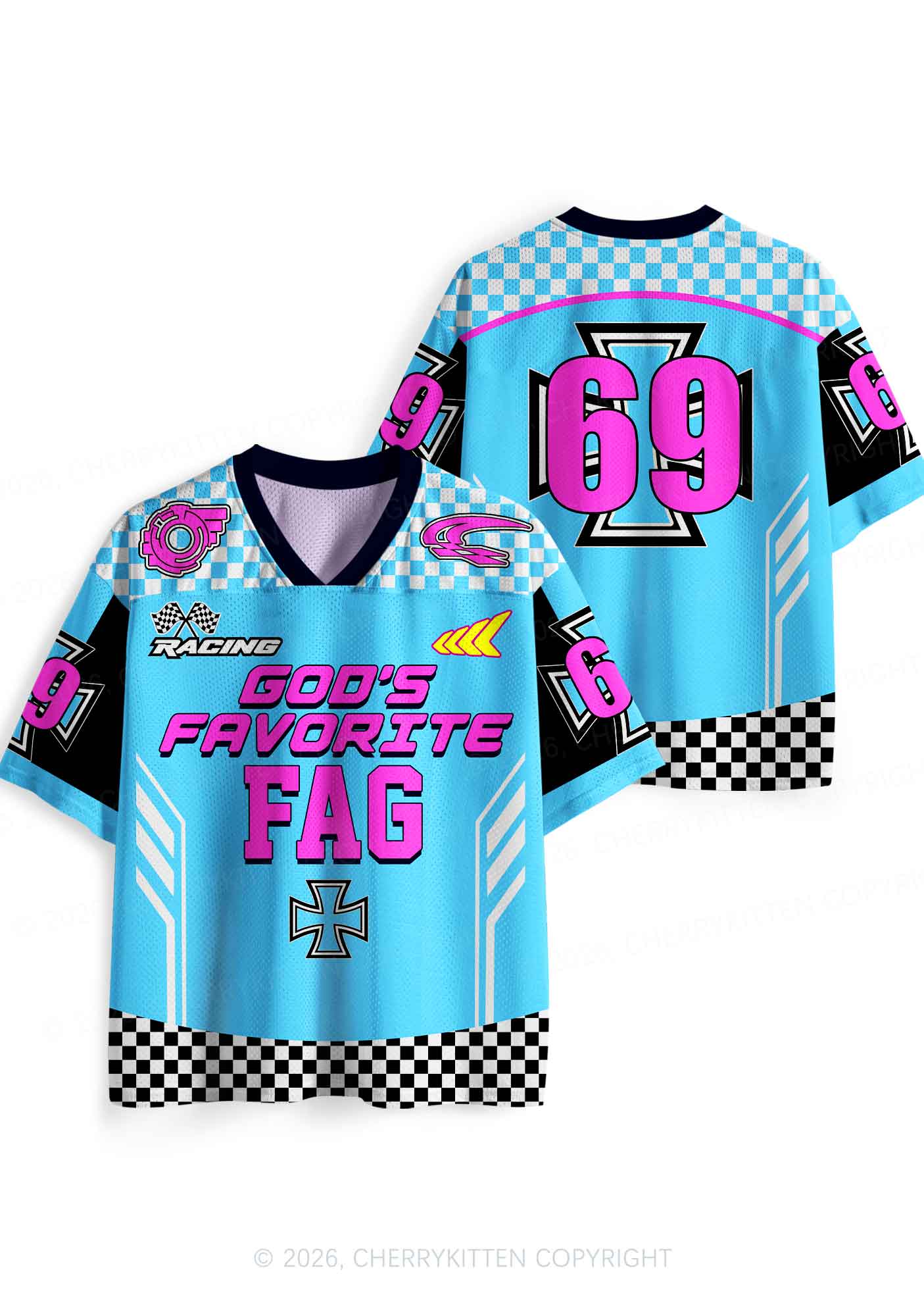 Gods Favorite Fag Pride Y2K Sport Jersey Shirts Cherrykitten