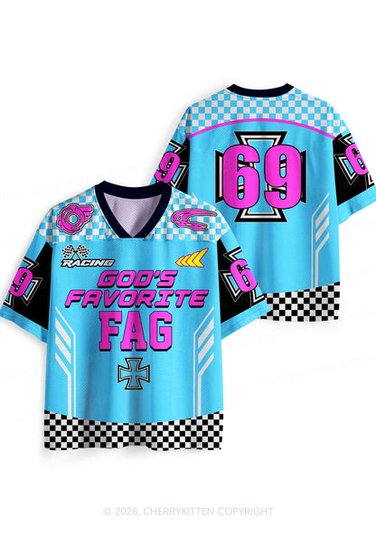 Gods Favorite Fag Pride Y2K Sport Jersey Shirts Cherrykitten