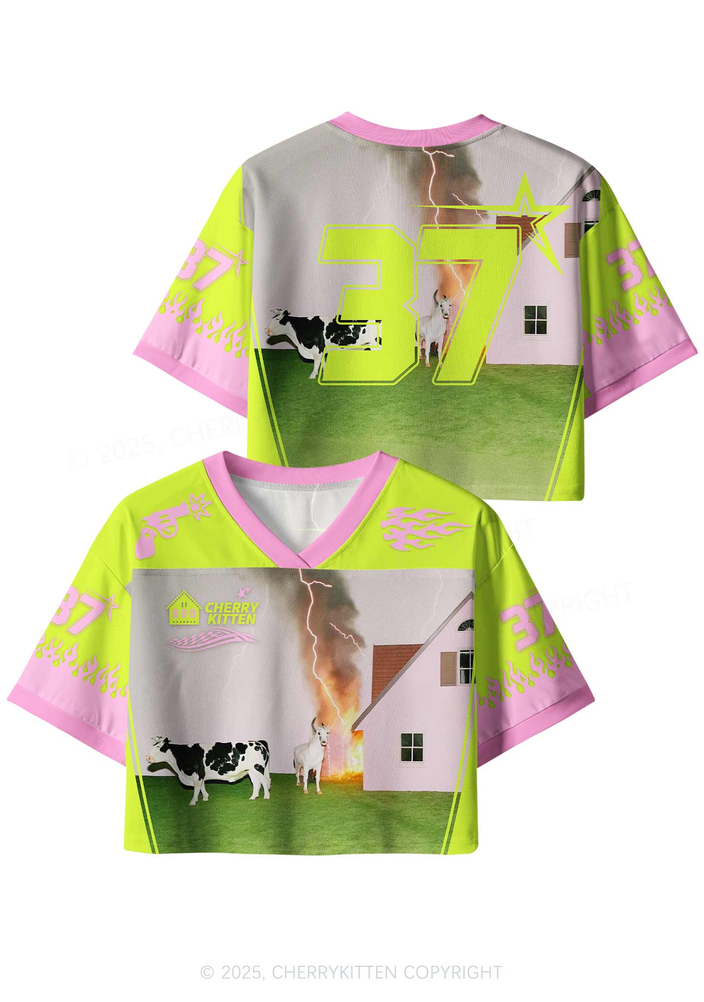 Custom Pony Cow Y2K Crop Sport Jersey Shirts Cherrykitten