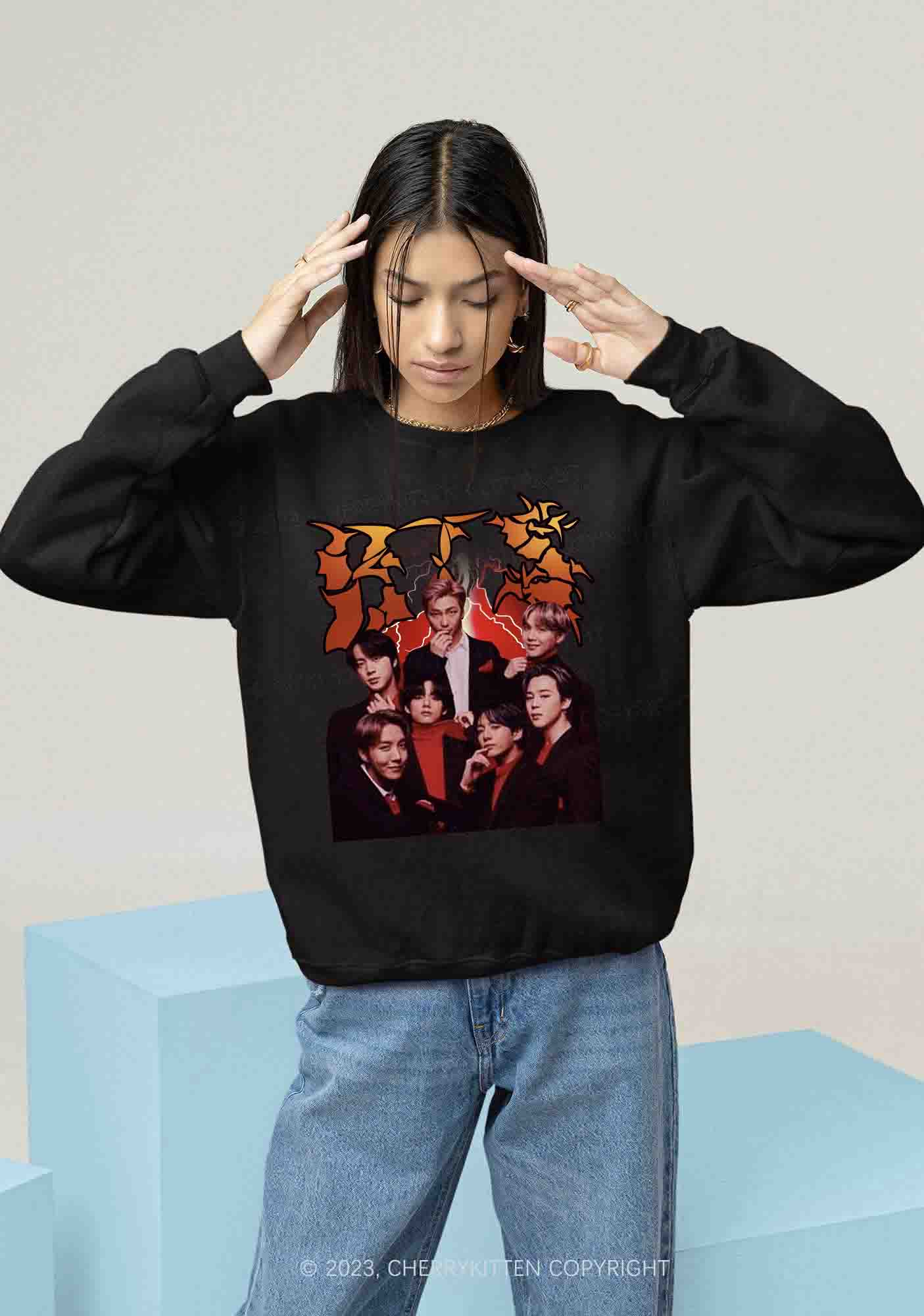 Bangtan Reacciones Y2K Sweatshirt Cherrykitten