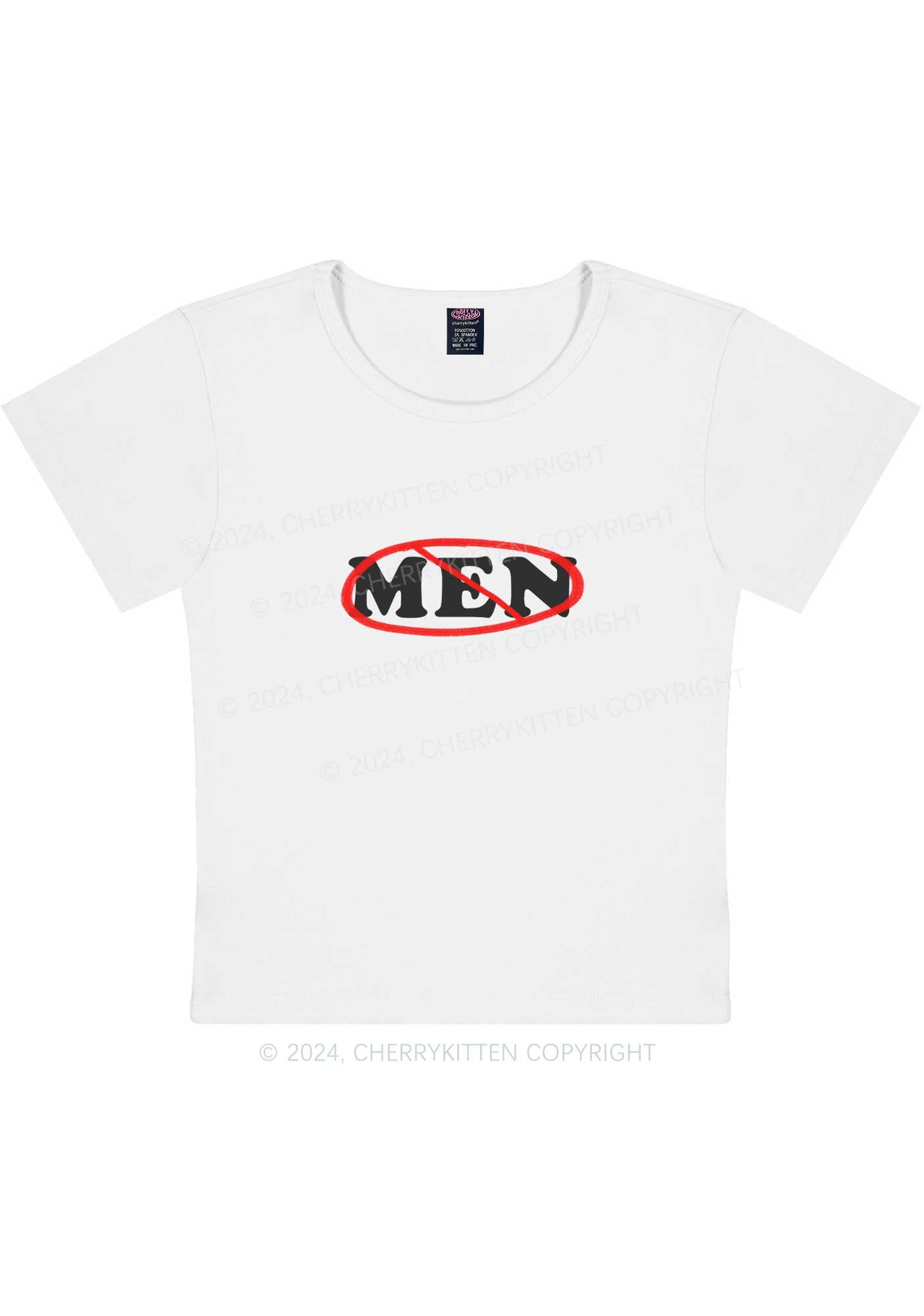 Men Stop Y2K Baby Tee Cherrykitten