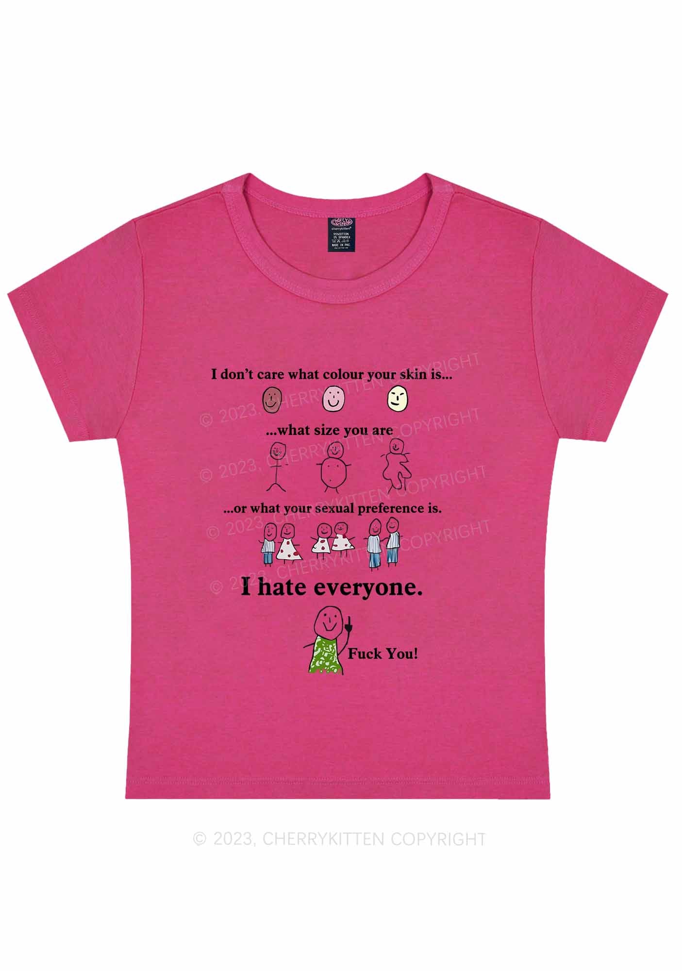 Curvy I Hate Everyone Y2K Baby Tee Cherrykitten