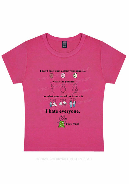 Curvy I Hate Everyone Y2K Baby Tee Cherrykitten