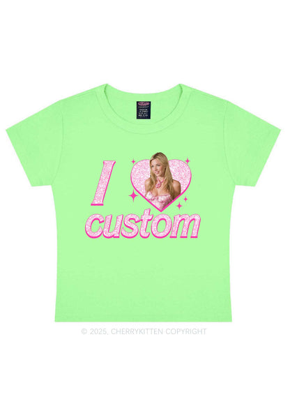 Custom I Love Photo Y2K Baby Tee Cherrykitten