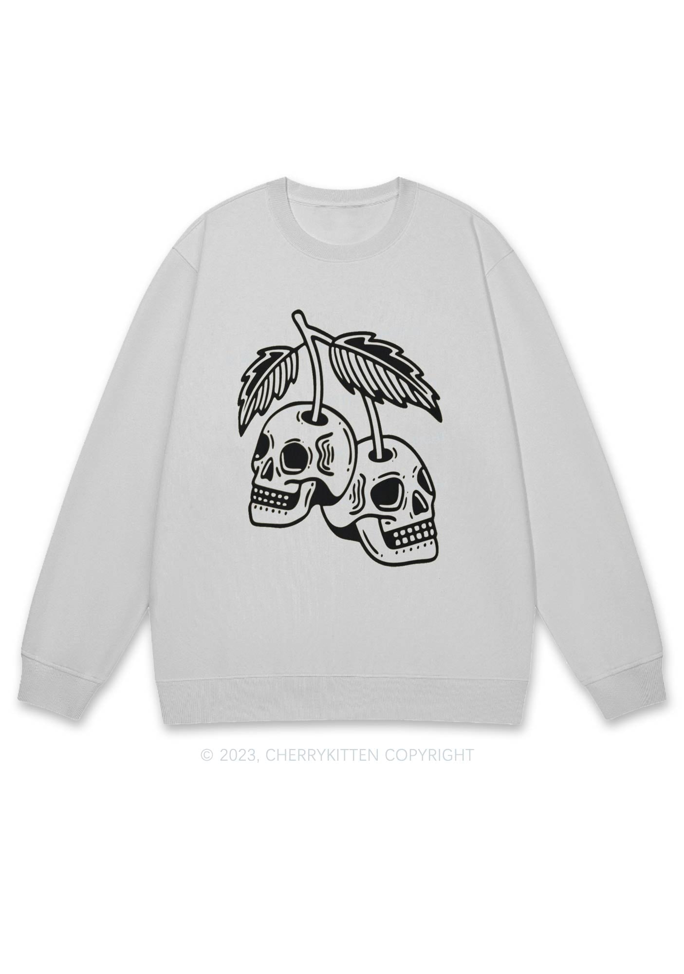 Cherry Skulls Halloween Y2K Sweatshirt Cherrykitten