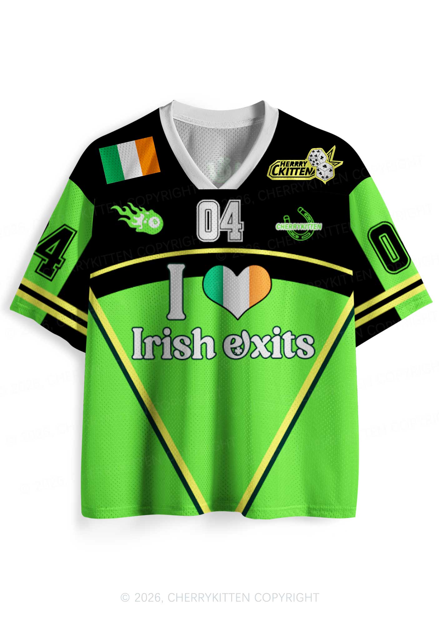 Custom I Love Irish Exits St Patricks Y2K Sport Jersey Shirts Cherrykitten