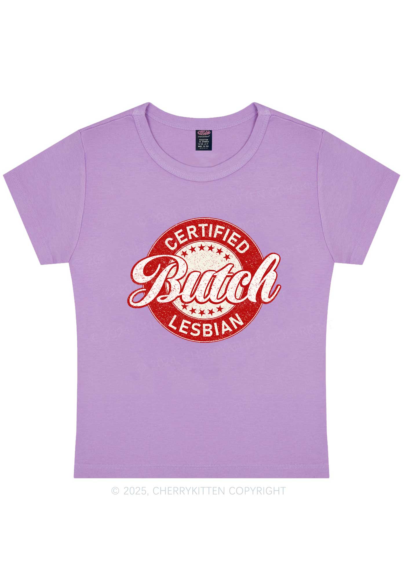Certified Butch Lesbian Y2K Baby Tee Cherrykitten