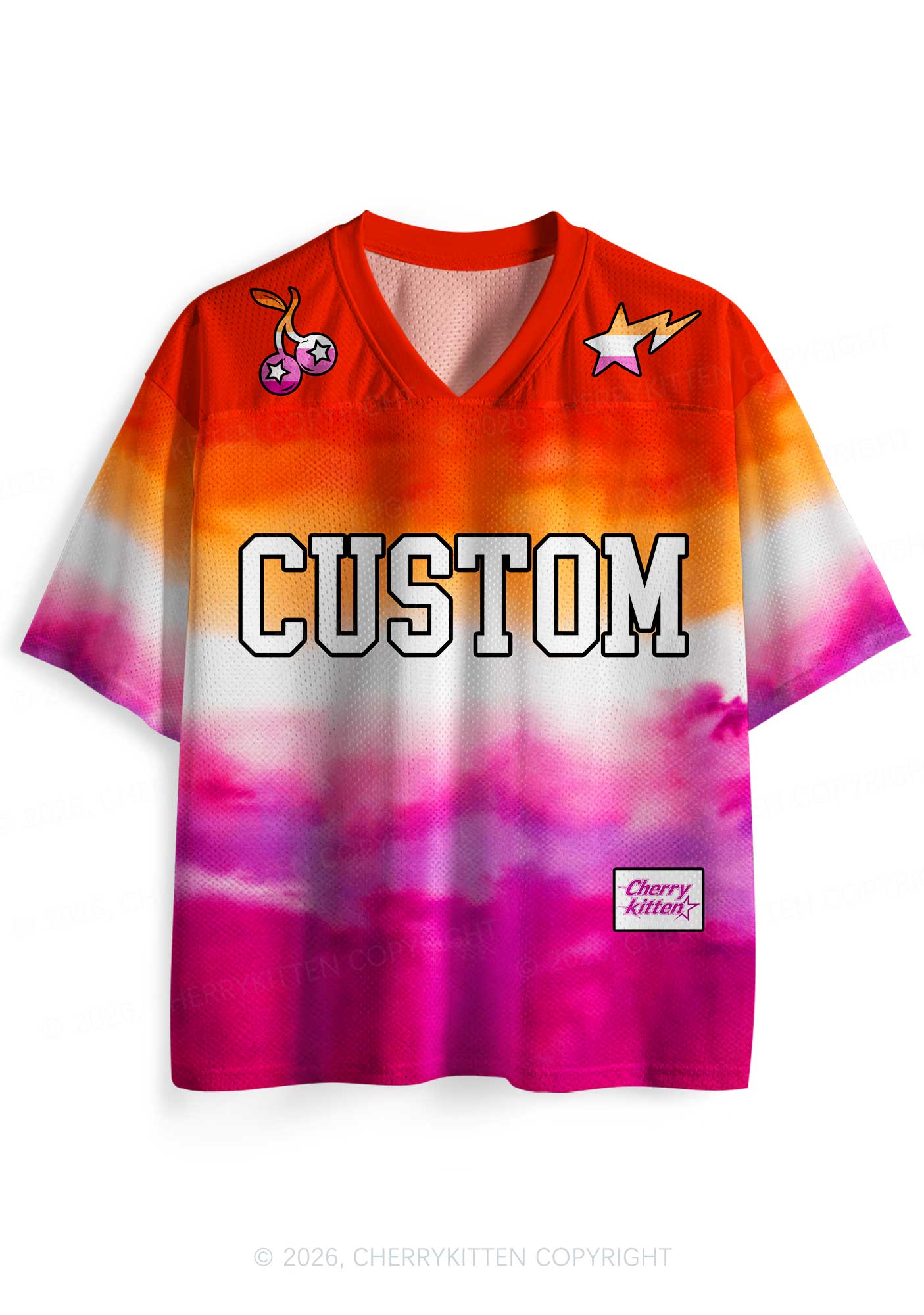Custom Lesbian Flag Colors Pride Y2K Sport Jersey Shirts Cherrykitten