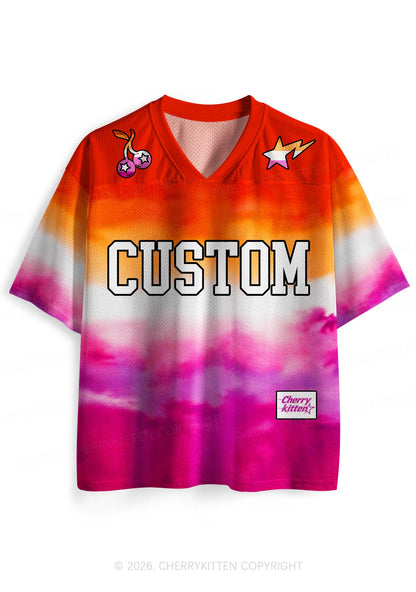 Custom Lesbian Flag Colors Pride Y2K Sport Jersey Shirts Cherrykitten