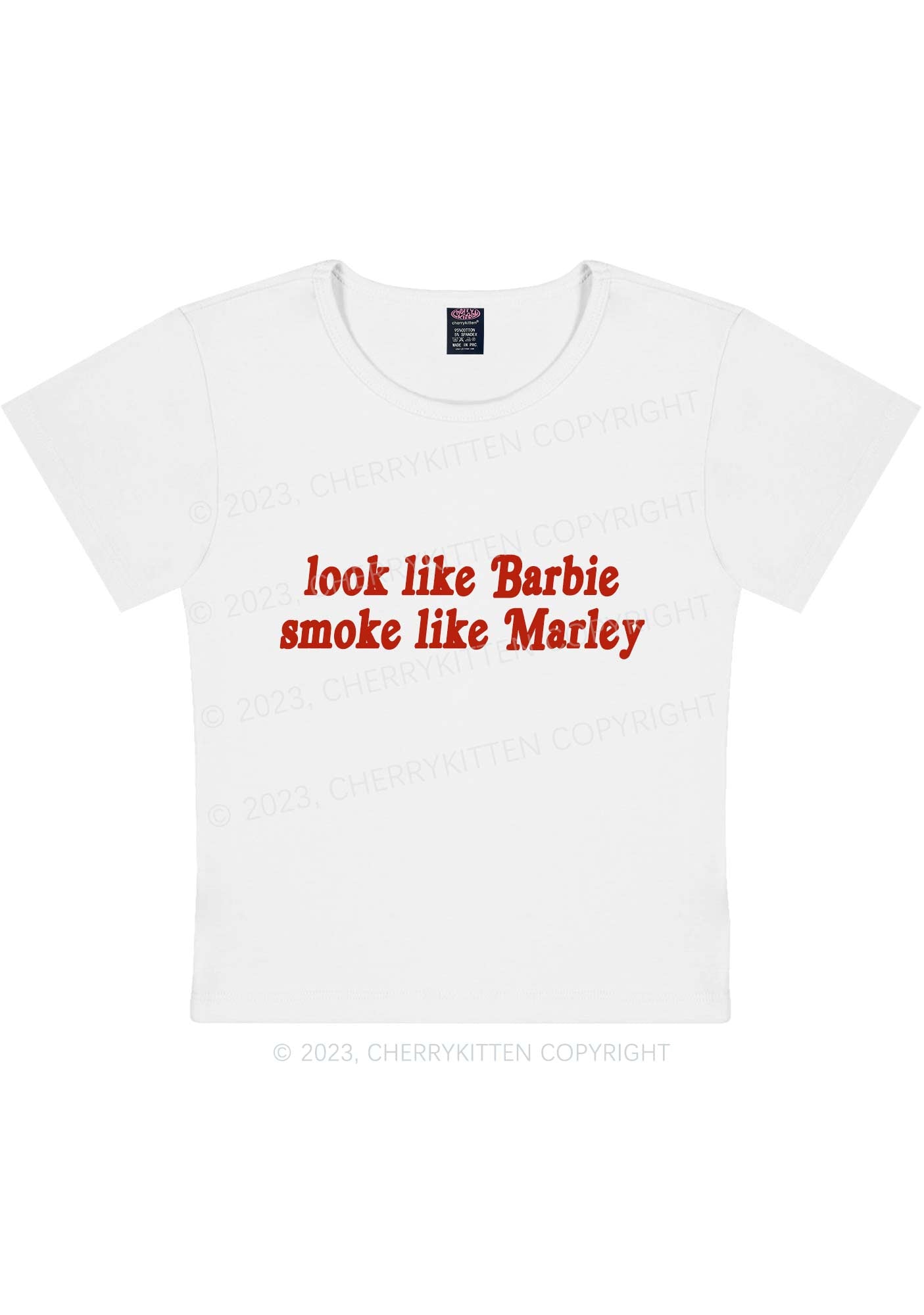 Smoke Like Marley Y2K Baby Tee Cherrykitten