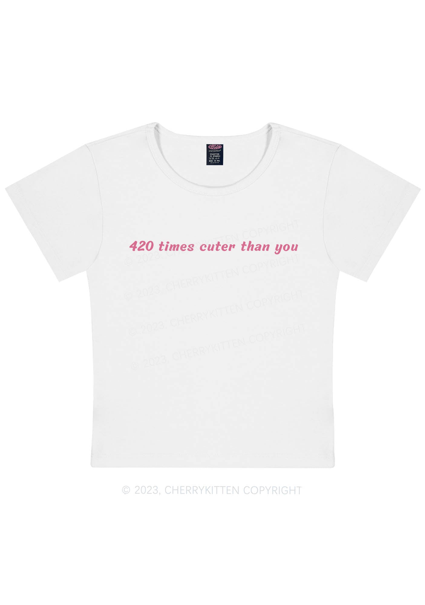 Cuter Than You Y2K Baby Tee Cherrykitten