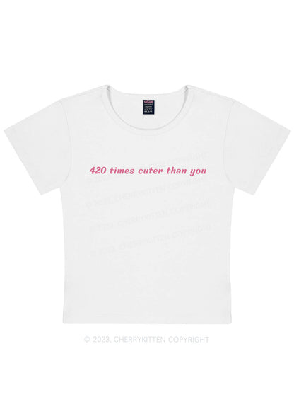 Cuter Than You Y2K Baby Tee Cherrykitten