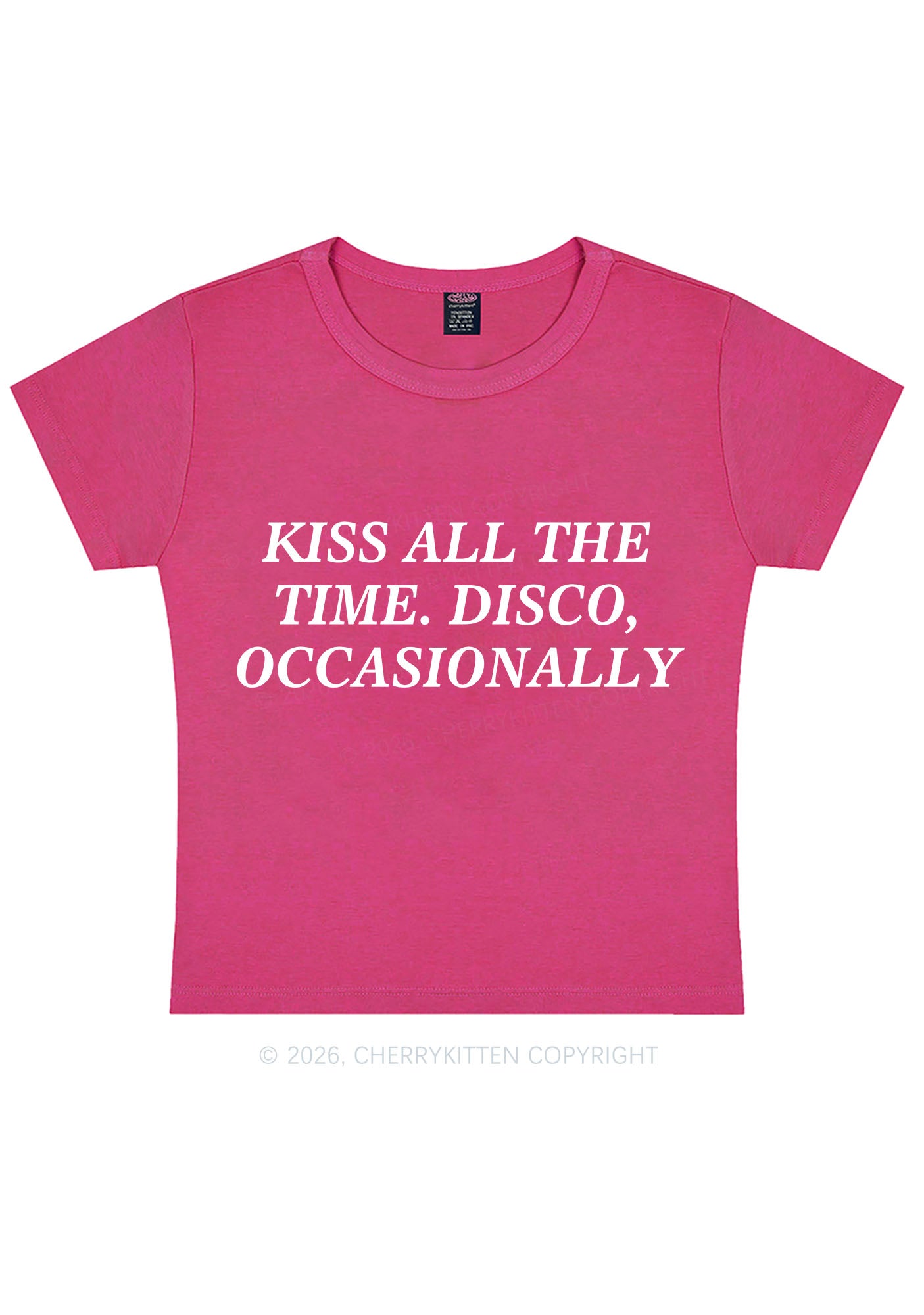 Kiss All The Time Y2K Baby Tee Cherrykitten