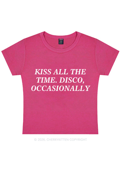 Kiss All The Time Y2K Baby Tee Cherrykitten