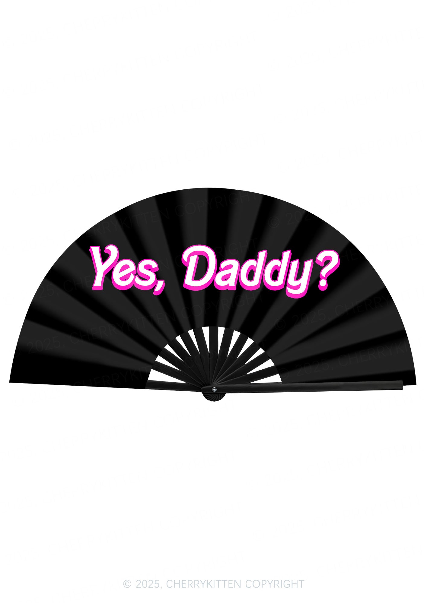 Yes Daddy Valentine's Day Y2K Rave Hand Fan Cherrykitten