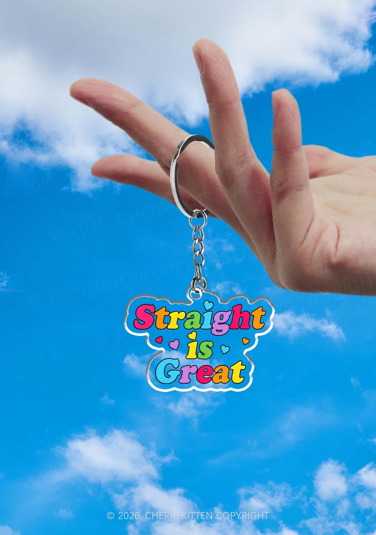 Straight Is Great Pride 1Pc Y2K Keychain Cherrykitten