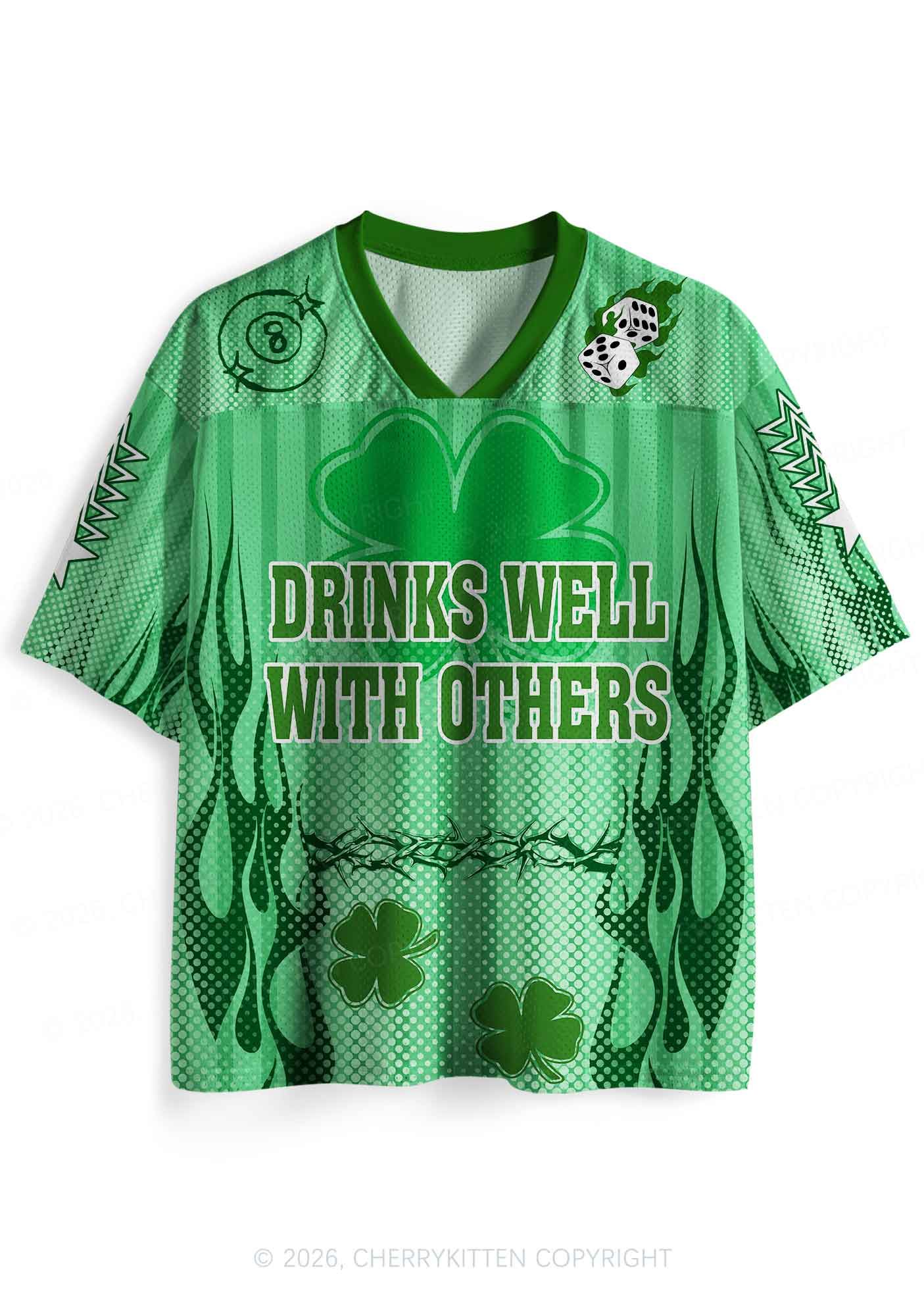 Custom Drinks Well With Others St Patricks Y2K Sport Jersey Shirts Cherrykitten