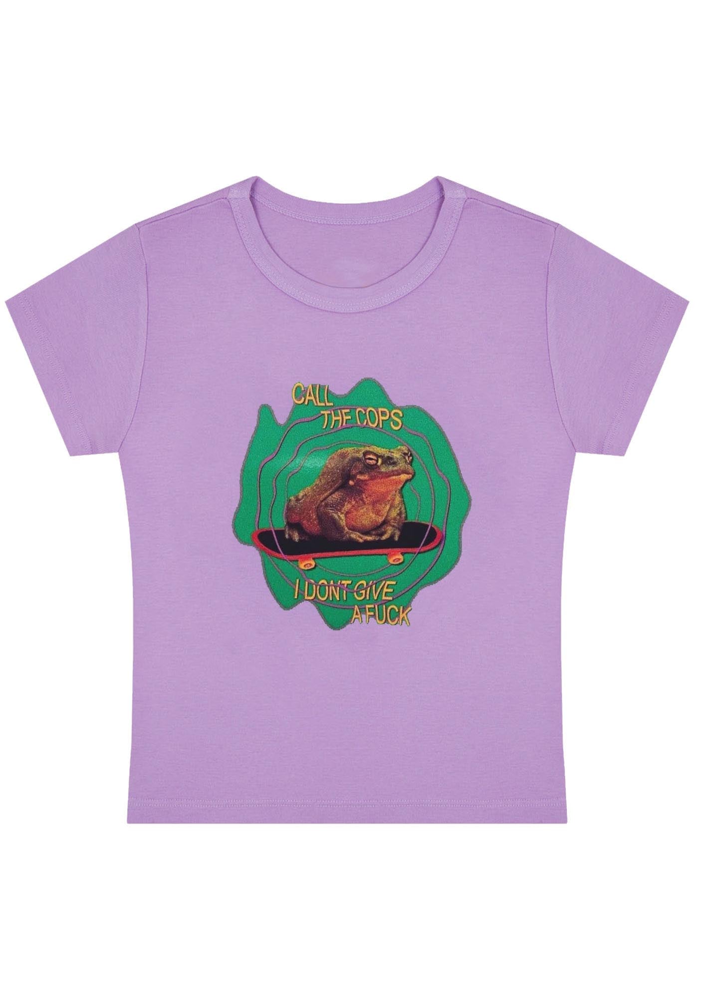 Curvy Call The Cops I Don't Give A Fxxk Baby Tee