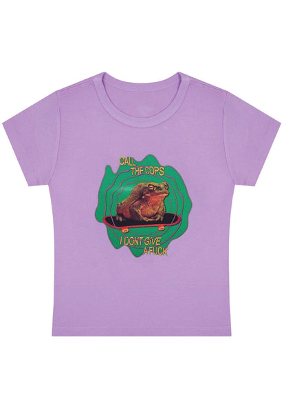 Curvy Call The Cops I Don't Give A Fxxk Baby Tee