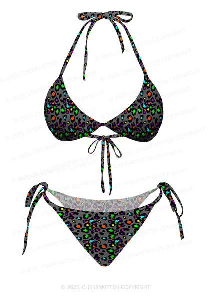 Color Leopard Y2K Print Bikini Set Cherrykitten