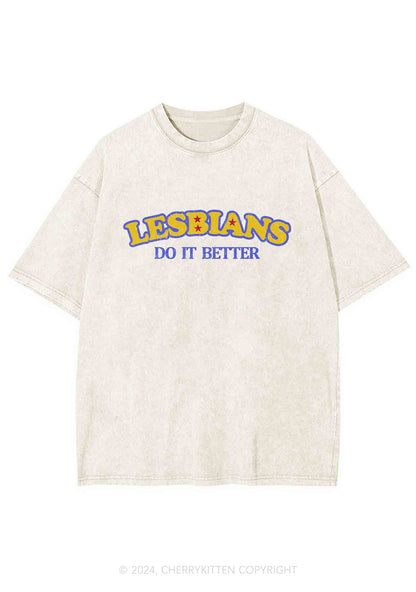 Lesbians Do It Better Y2K Washed Tee Cherrykitten