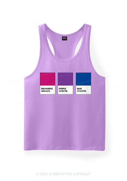 Bisexual Flag Colors Pride Y2K Men Racerback Tank Top Cherrykitten